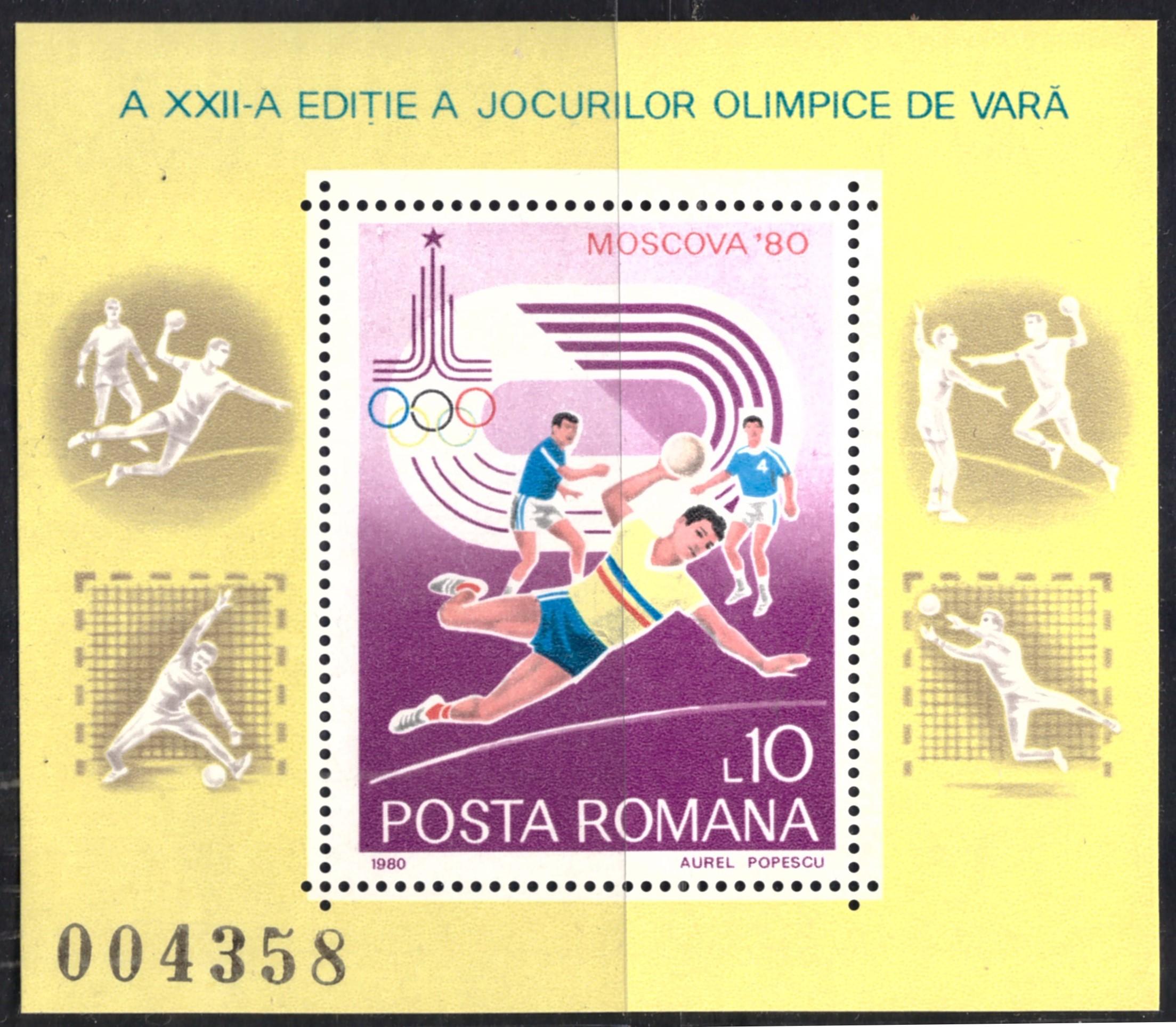 ROMANIA, Olympic Games Moscow M/S 1980 **