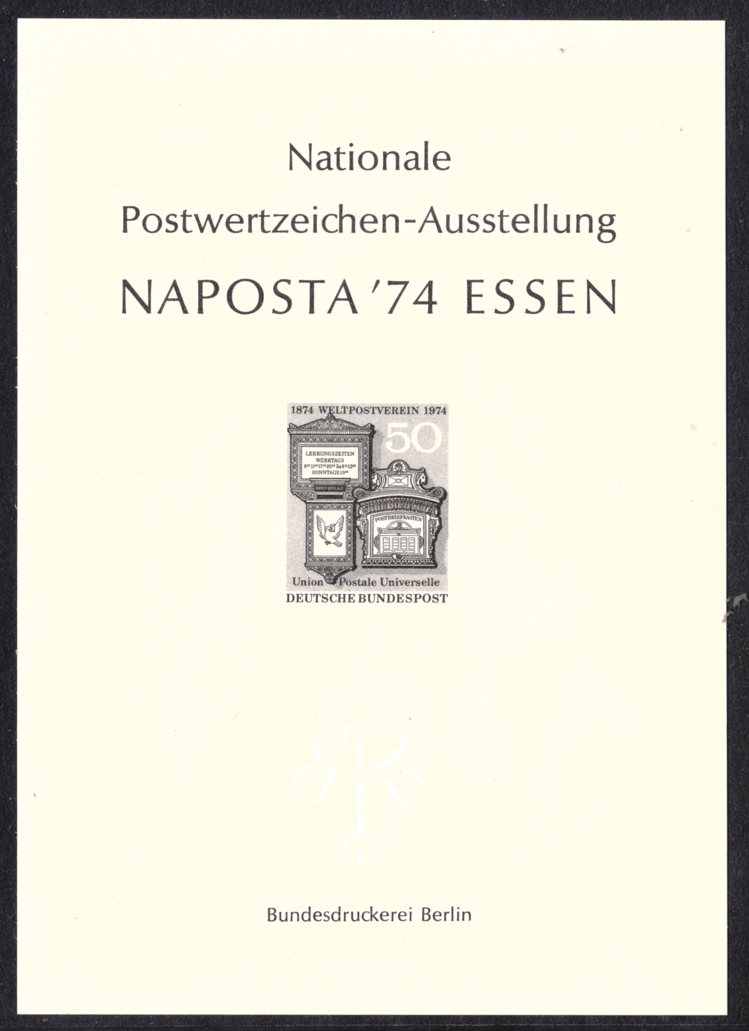 GERMANY, National Stamp Exhibition Essen M/S 1974 **