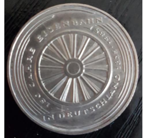 GERMANY, 150th German Railway Anniversary coin 1985