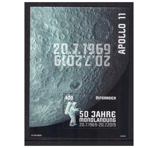 AUSTRIA, 50th Anniversary of Moon Landing M/S 2019 **
