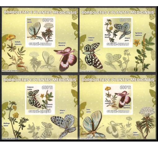 GUINEA, Butterflies and Medicinal Plants (imperf.) M/S (4) 2009 **