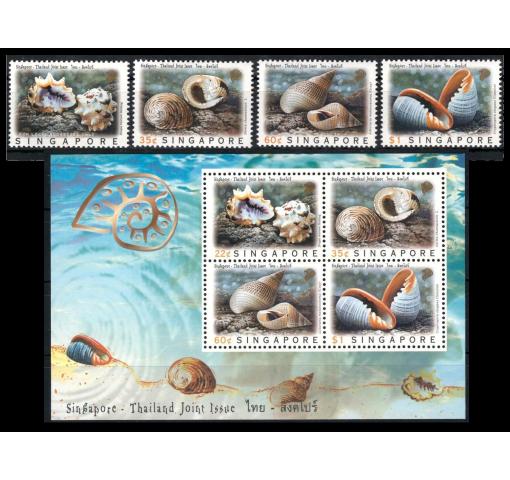 SINGAPORE, Sea Snails set+M/S 1997 **