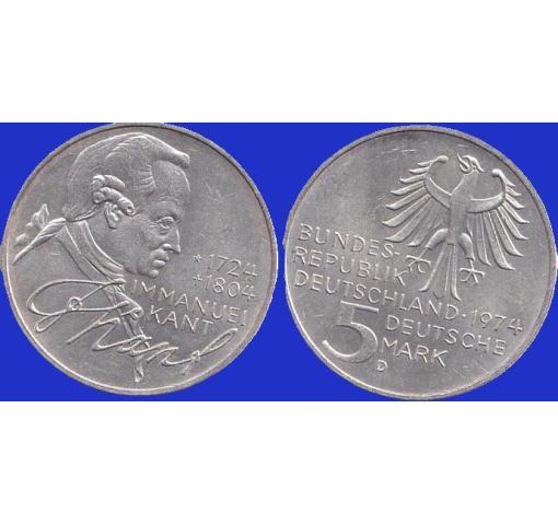 GERMANY, 5DM Immanuel Kant 1974
