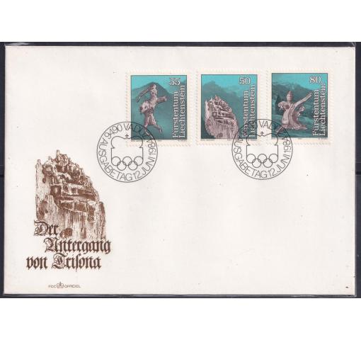 LIECHTENSTEIN, Destruction of Treisona 1984 FDC