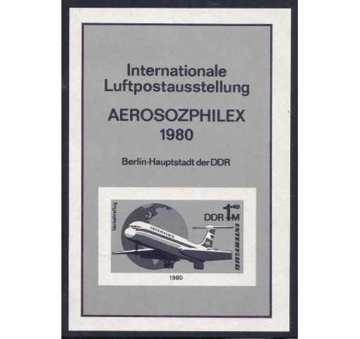GERMANY, East, Int. Aerophilatelic Exhibtion M/S 1980 **