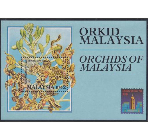 MALAYSIA, Int. Stamp Exhibition HK/ Orchids 1994 **