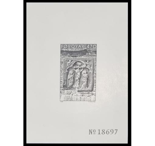 FAROE ISLANDS, Kirkeba Cathedral Ruins (blackprint M/S) 1988 **