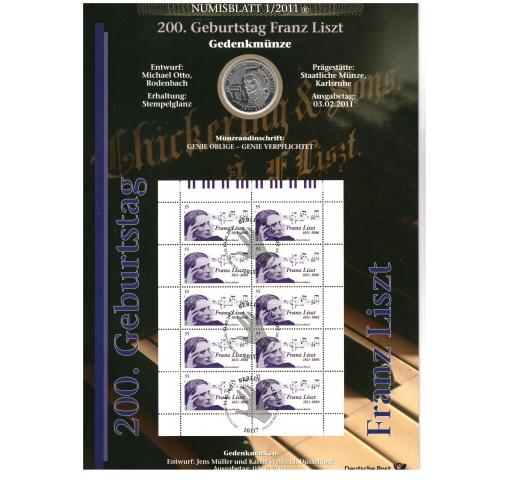 GERMANY, 200th Birthday of F. Liszt 2011