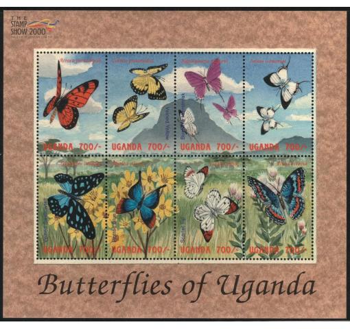 UGANDA, Butterflies M/S 2000 **