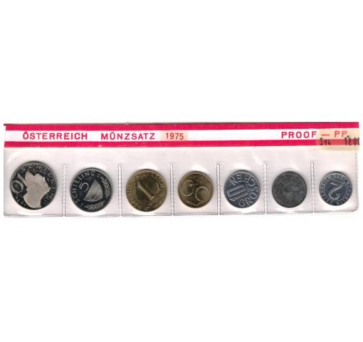 AUSTRIA, 2Gr.-10Sh. Standard Coins Set 1975 (K)