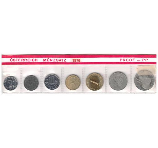 AUSTRIA, 2Gr.-10Sh. Standard Coins Set 1976 (K)