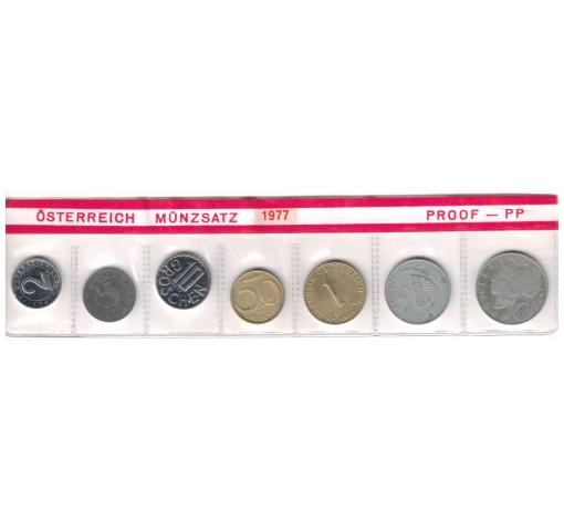 AUSTRIA, 2Gr.-10Sh. Standard Coins Set 1977 (K)
