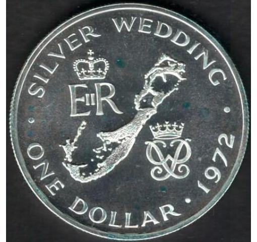 BERMUDA, 1$ Silver Wedding 1972