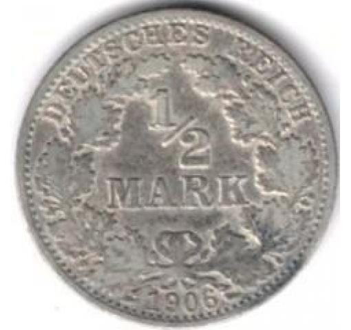 GERMANY, 1/2M. Standard Coin 1906