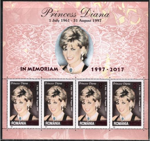 ROMANIA, 20th Death Anniversary of Lady Diana M/S 2007 **