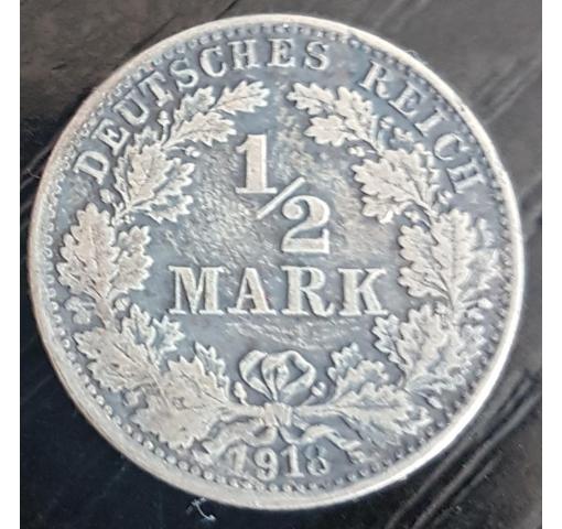 GERMANY, 1/2M. Eagle with Corona 1918 (K)