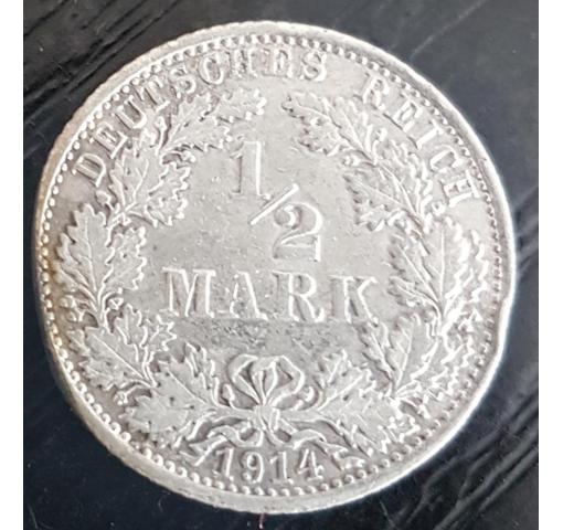 GERMANY, 1/2M. Eagle and Corona 1914 (K)