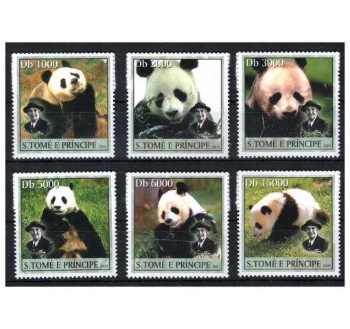 SAO TOMÉ & PRINCIPE, Giant Panda with Overprint for Scout Jamboree 2002 **
