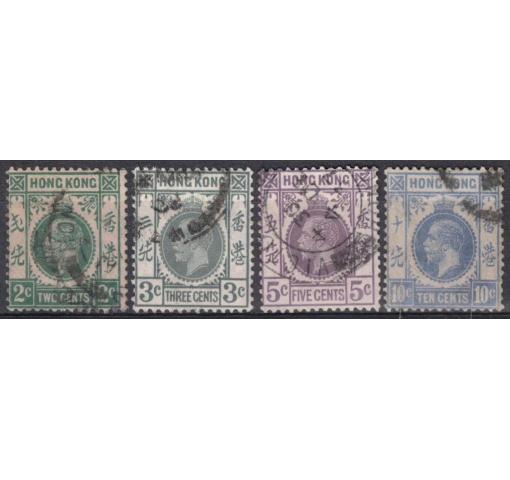 HONG KONG, 2C.-10C. KG V. (Wmk. Script CA) 1921 o
