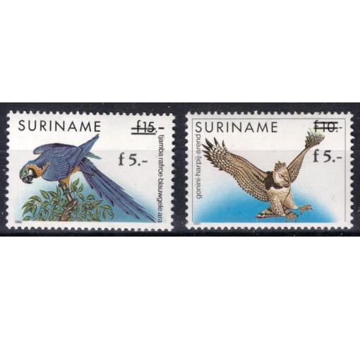 SURINAME, 5F./10F.-5F./15F. Birds (Surch. Issue) 1993 **