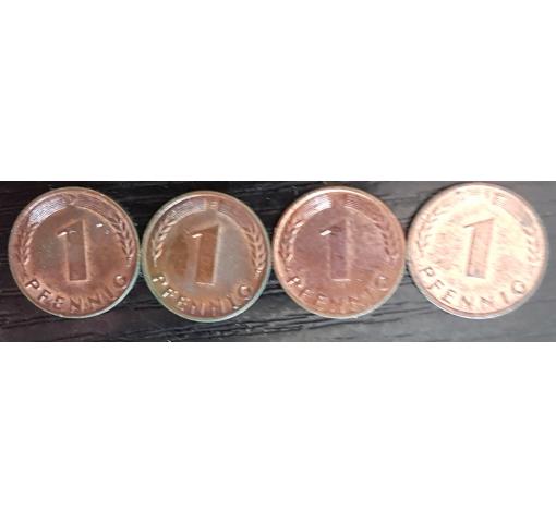 GERMANY, 1Pfg. Circulation Coins 1970 (K)