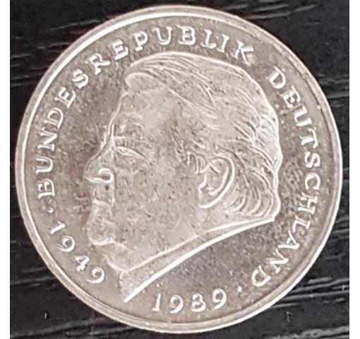 GERMANY, 2DM F.-J. Strauss Circulation Coin 1990 (K)