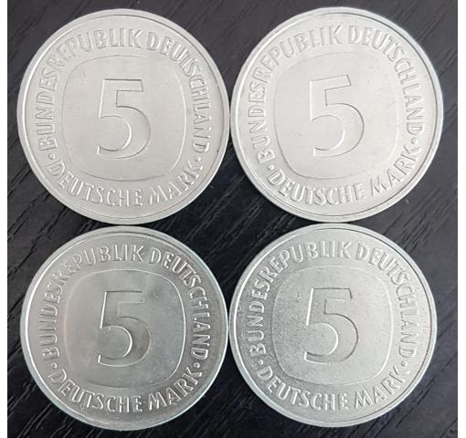 GERMANY, 5DM Eagle Circulation Coins 1975 (K)